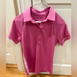 Under Armour Women’s Pink Polo Shirt Size Small Heatgear